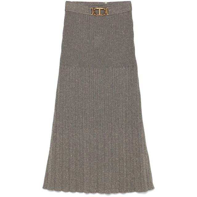Midi sijonas moterims, Pilka, Knit midi skirt