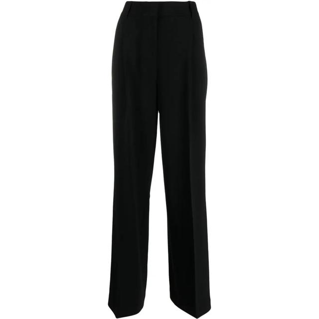 Platūs džinsai moterims, Juoda, Pleated wide leg pant