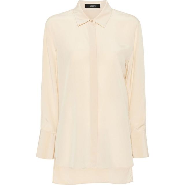 Marškiniai ilgomis rankovėmis moterims, Smėlio, Bold blouse crepe de soie