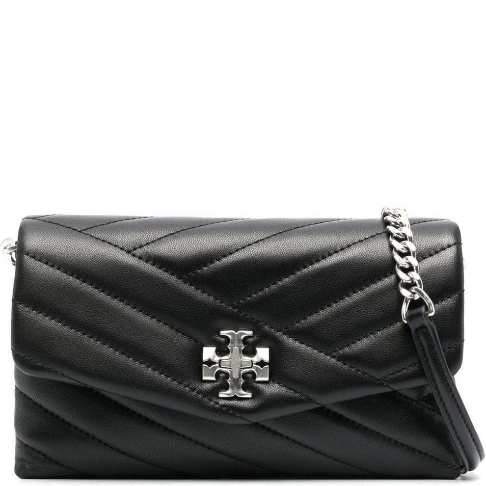 Piniginė moterims, Juoda, Kira chevron chain wallet