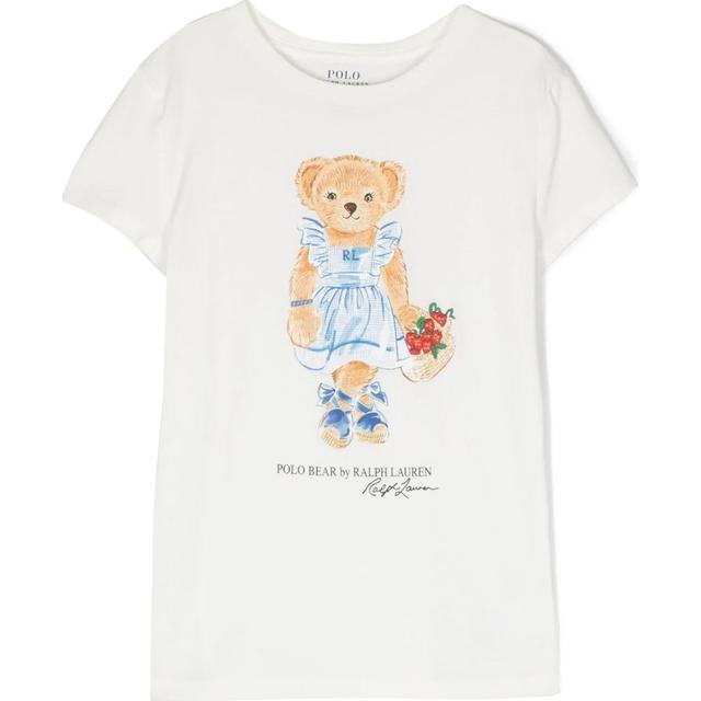 Marškinėliai trump. rankovėmis mergaitėms, Balta, Polo bear t-shirt  (2-6x)