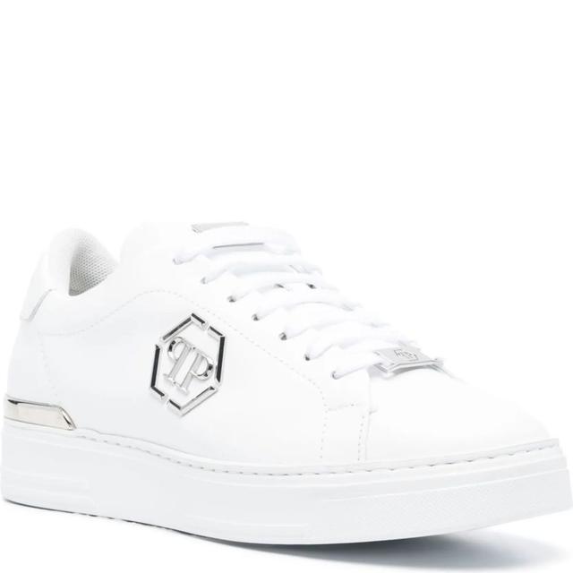 Sportiniai bateliai vyrams, Balta, Leather lo-top sneaker hexagon