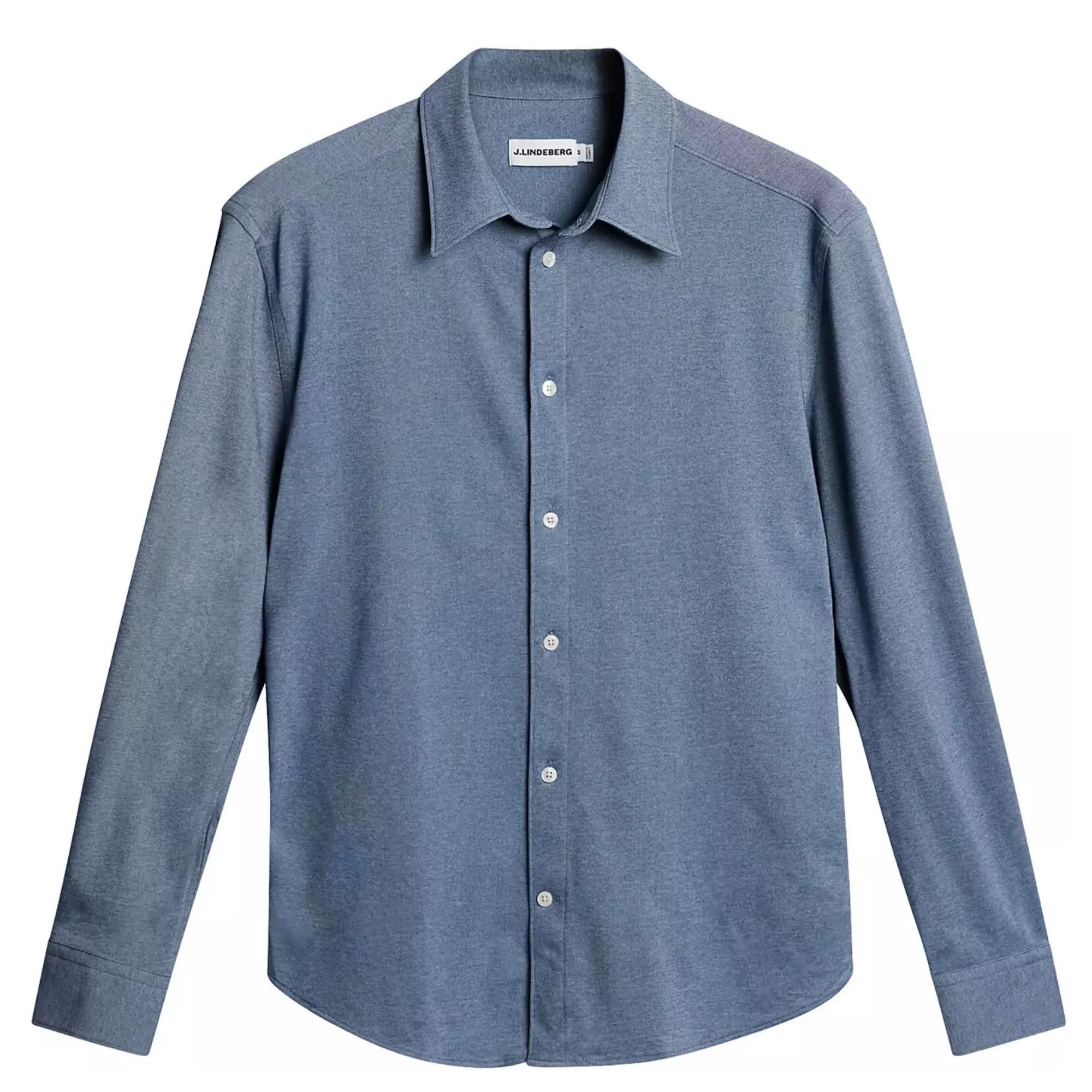 Marškiniai ilgomis rankovėmis vyrams, Mėlyna, Marlon pique jersey shirt