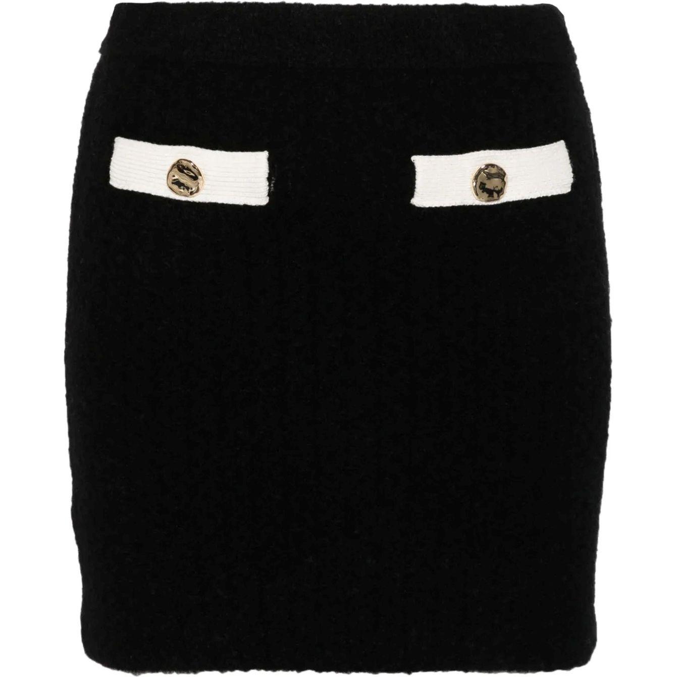 Mini sijonas moterims, Juoda, Cashmere blend knit skirt