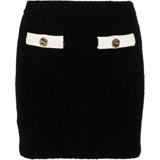 Mini sijonas moterims, Juoda, Cashmere blend knit skirt