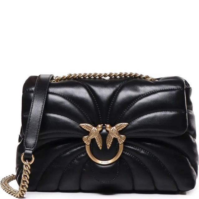 Rankinė per petį moterims, Juoda, Love puff shoulder bag