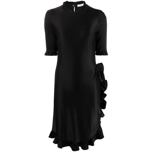 Mini suknelė moterims, Juoda, Asymmetric mini dress