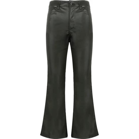 Laisvalaikio kelnės moterims, Juoda, 4 pocket pu kick fla