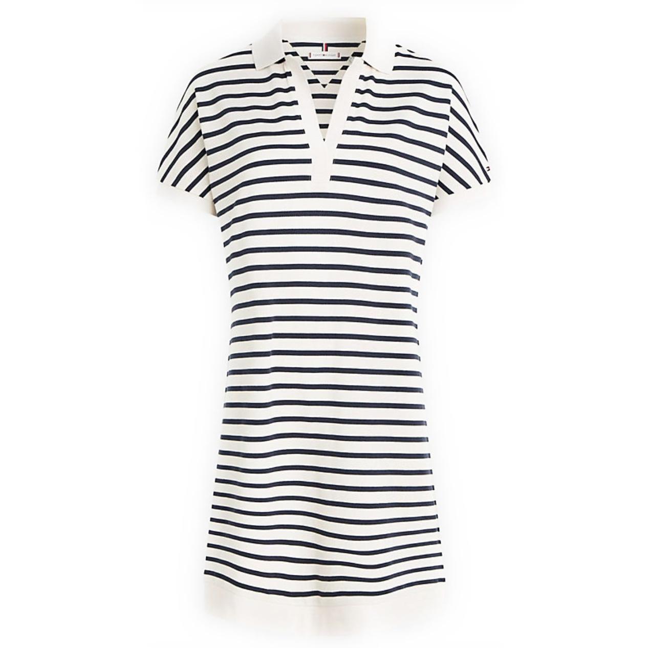 Midi suknelė moterims, Balta, Relaxed lyocell polo dress