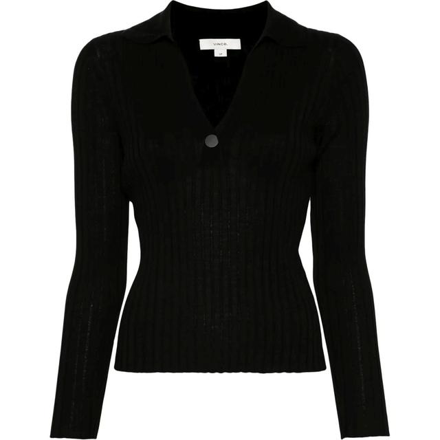 Polo marškiniai ilgos rank. moterims, Juoda, Snap polo