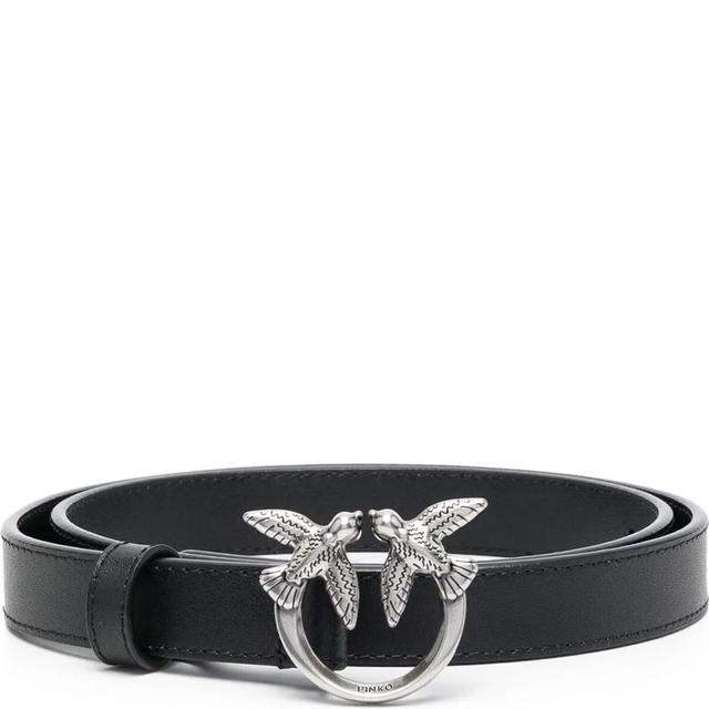 Diržas moterims, Juoda, Love bird leather belt