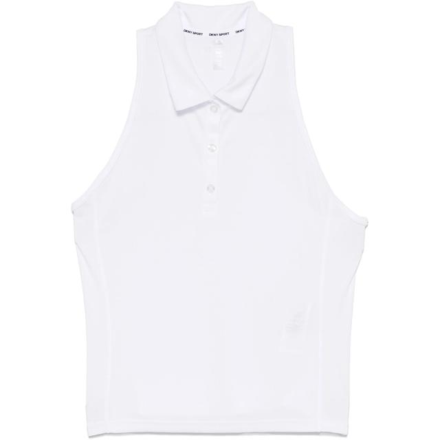 Marškiniai be rankovių moterims, Balta, Racerback polo tank