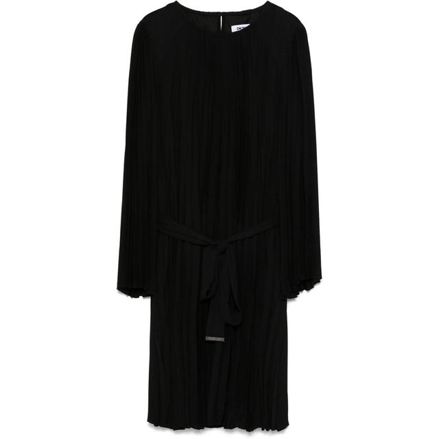 Midi suknelė moterims, Juoda, L/s pleated a-line