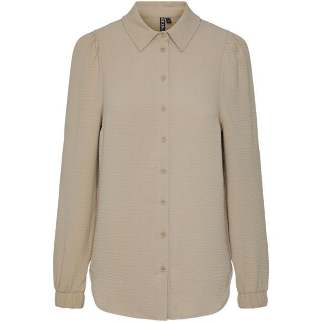 Marškiniai moterims, Balta, PCFLORE LS SHIRT