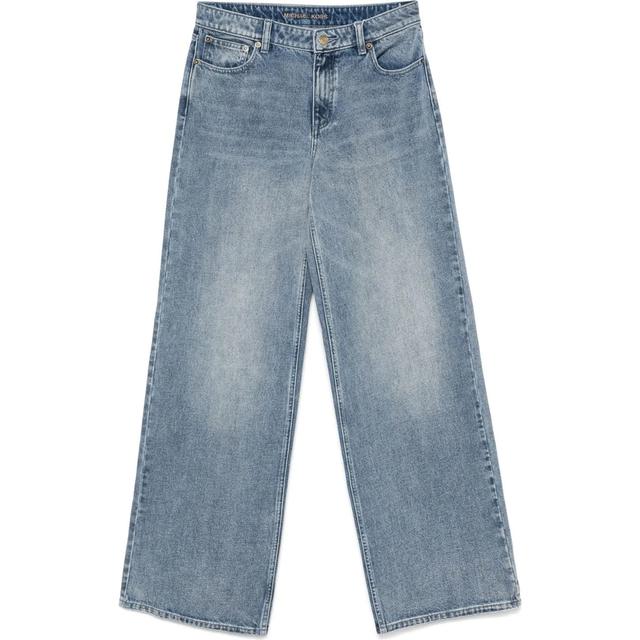 Platūs džinsai moterims, Mėlyna, Relaxed wide leg jeans