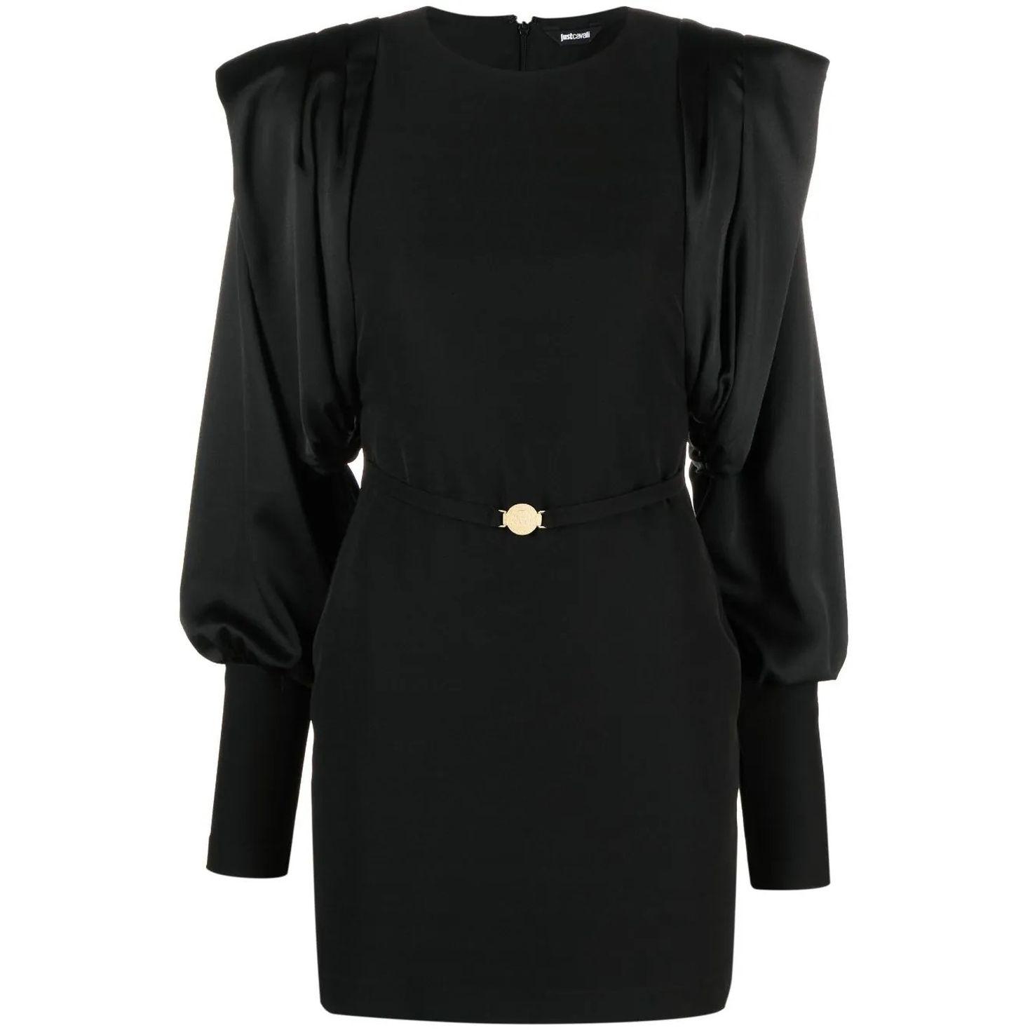 Mini suknelė moterims, Juoda, Long sleeve dress