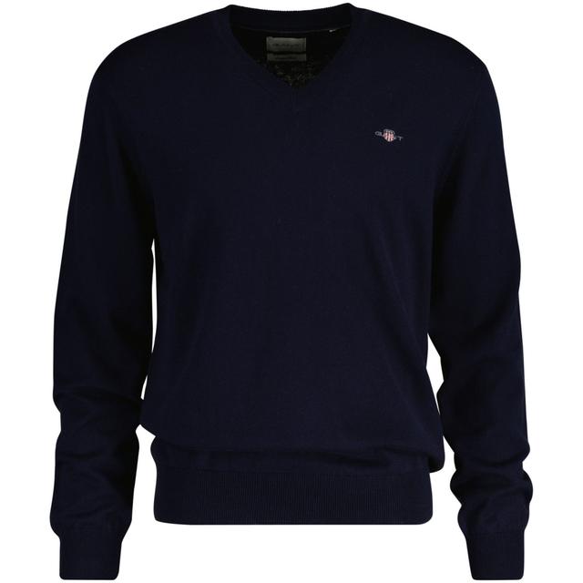 Megztinis vyrams, Mėlyna, Ctn/wo v-neck sweater