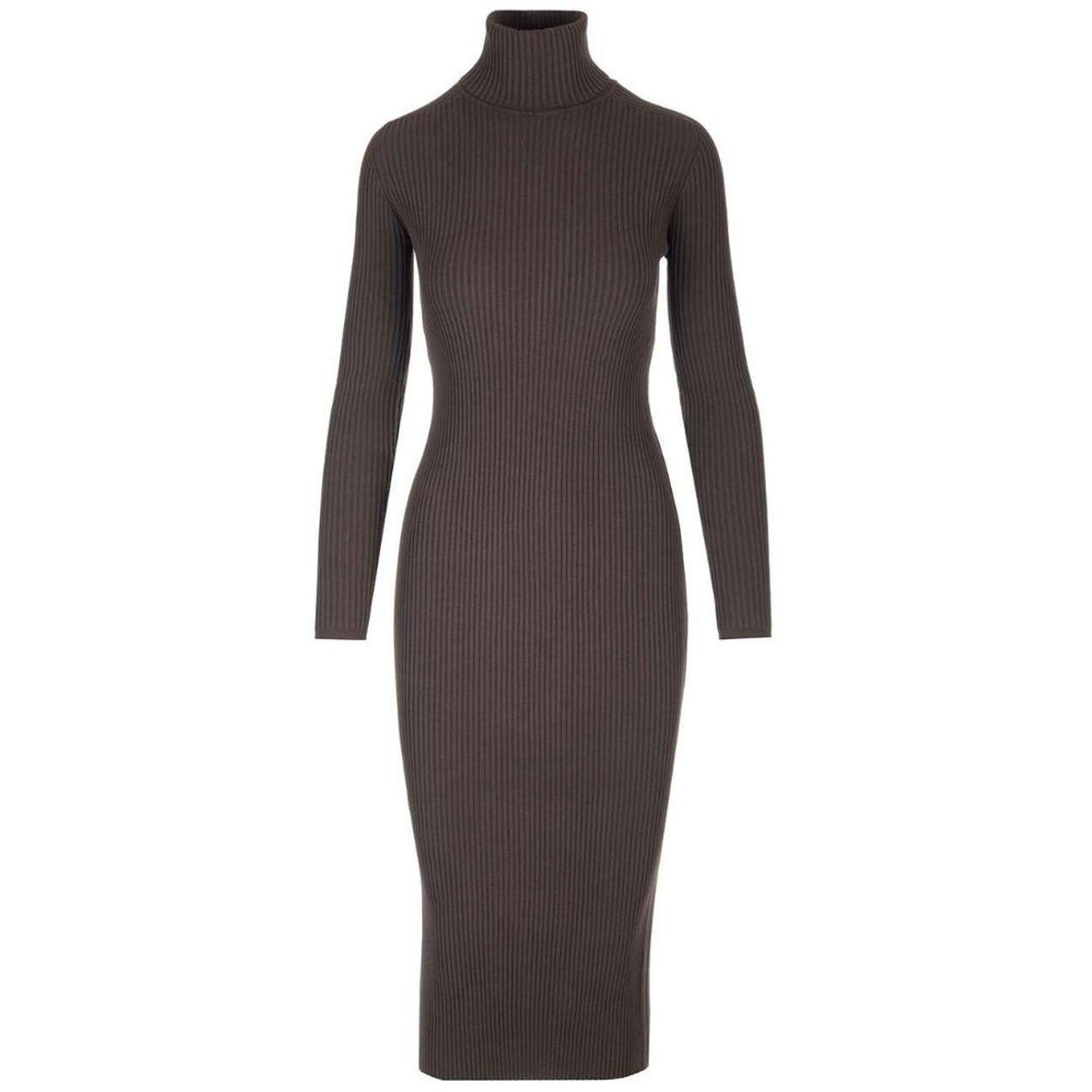 Megzta suknelė moterims, Ruda, Reise dress