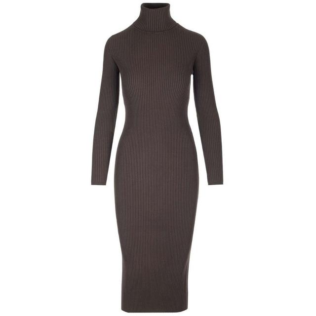 Megzta suknelė moterims, Ruda, Reise dress