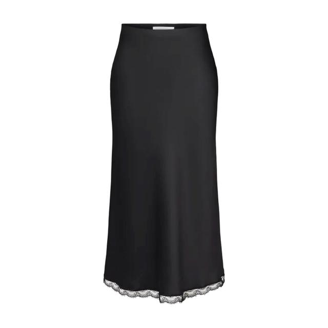 Midi sijonas moterims, Juoda, Mot.sijonas