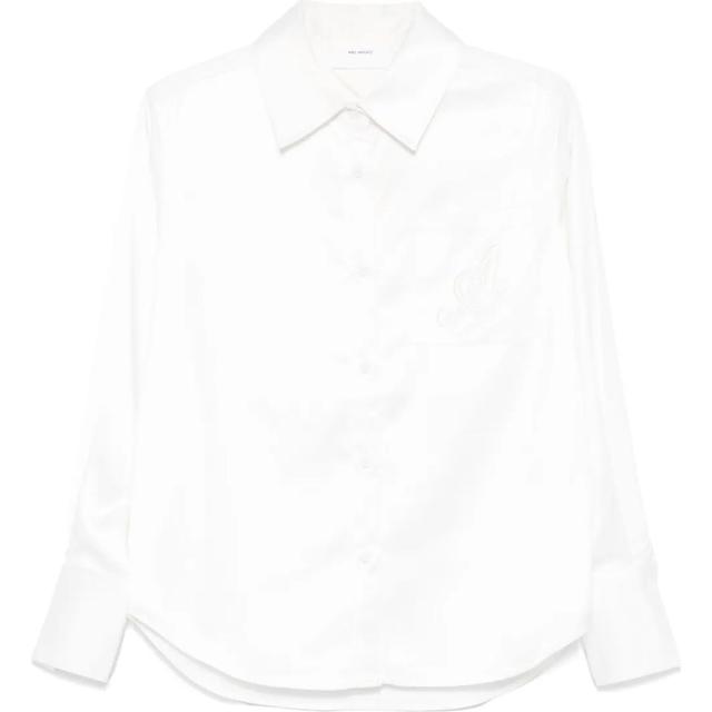 Marškiniai ilgomis rankovėmis moterims, Balta, Rumi satin shirt