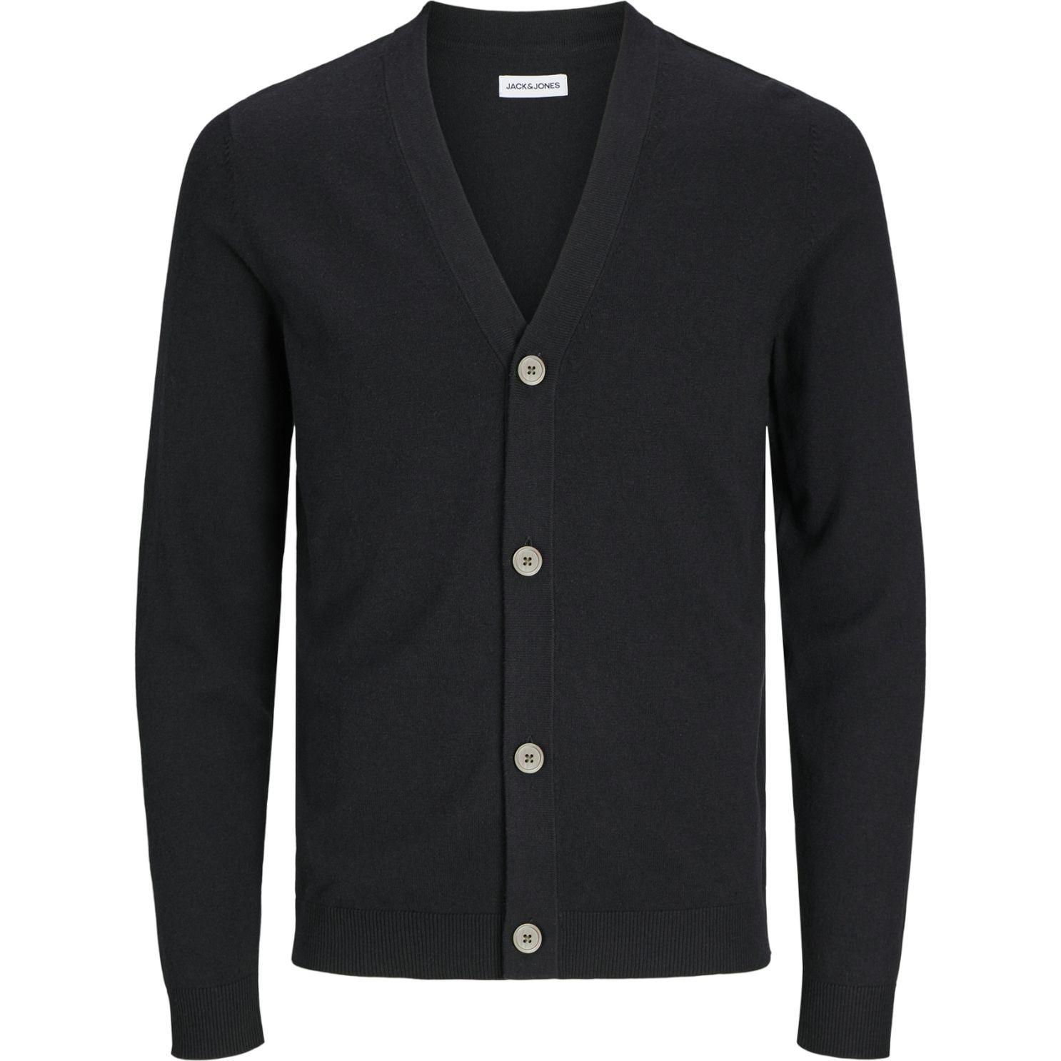 Kardiganas vyrams, Juoda, Emil knit button cardigan