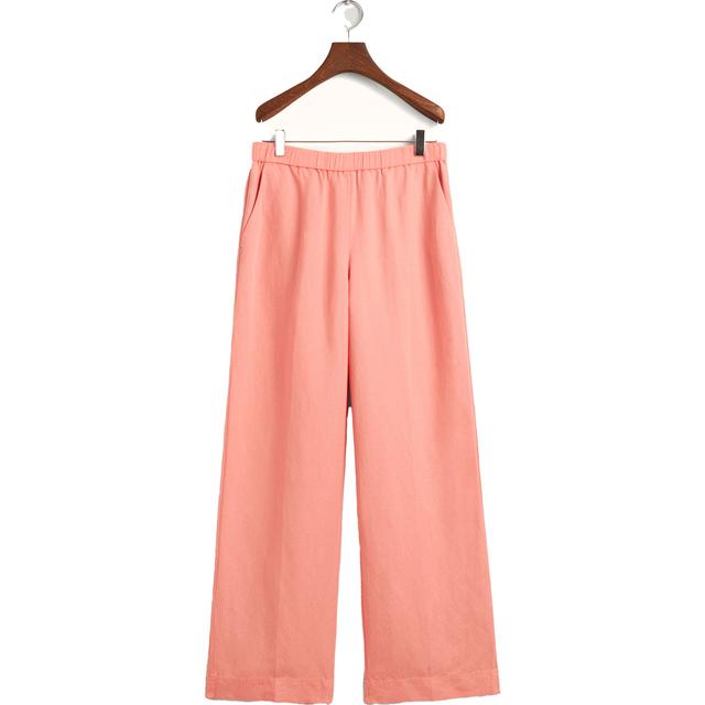 Kelnės moterims, Rožinė, REL LINEN BLEND PULL ON PANTS