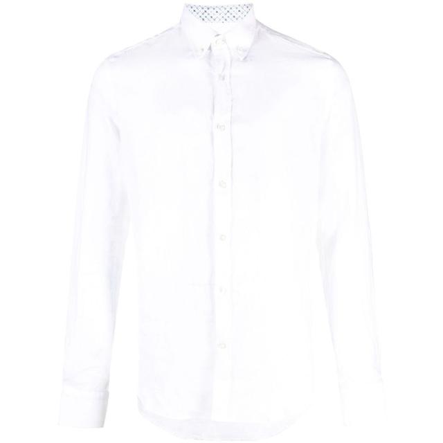 Marškiniai ilgomis rankovėmis vyrams, Balta, Linen shirt