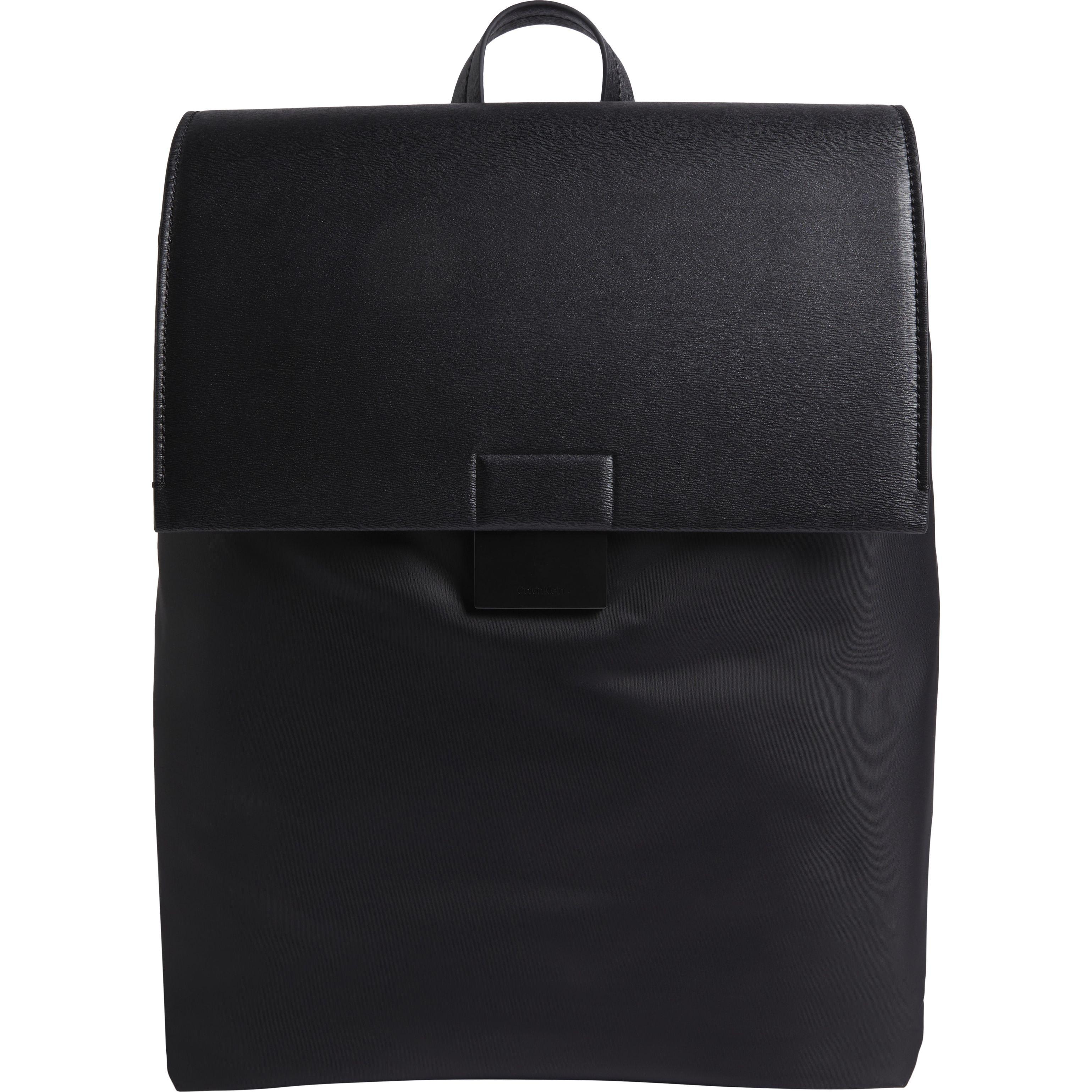 Kuprinė vyrams, Juoda, Iconic plaque flap backpack