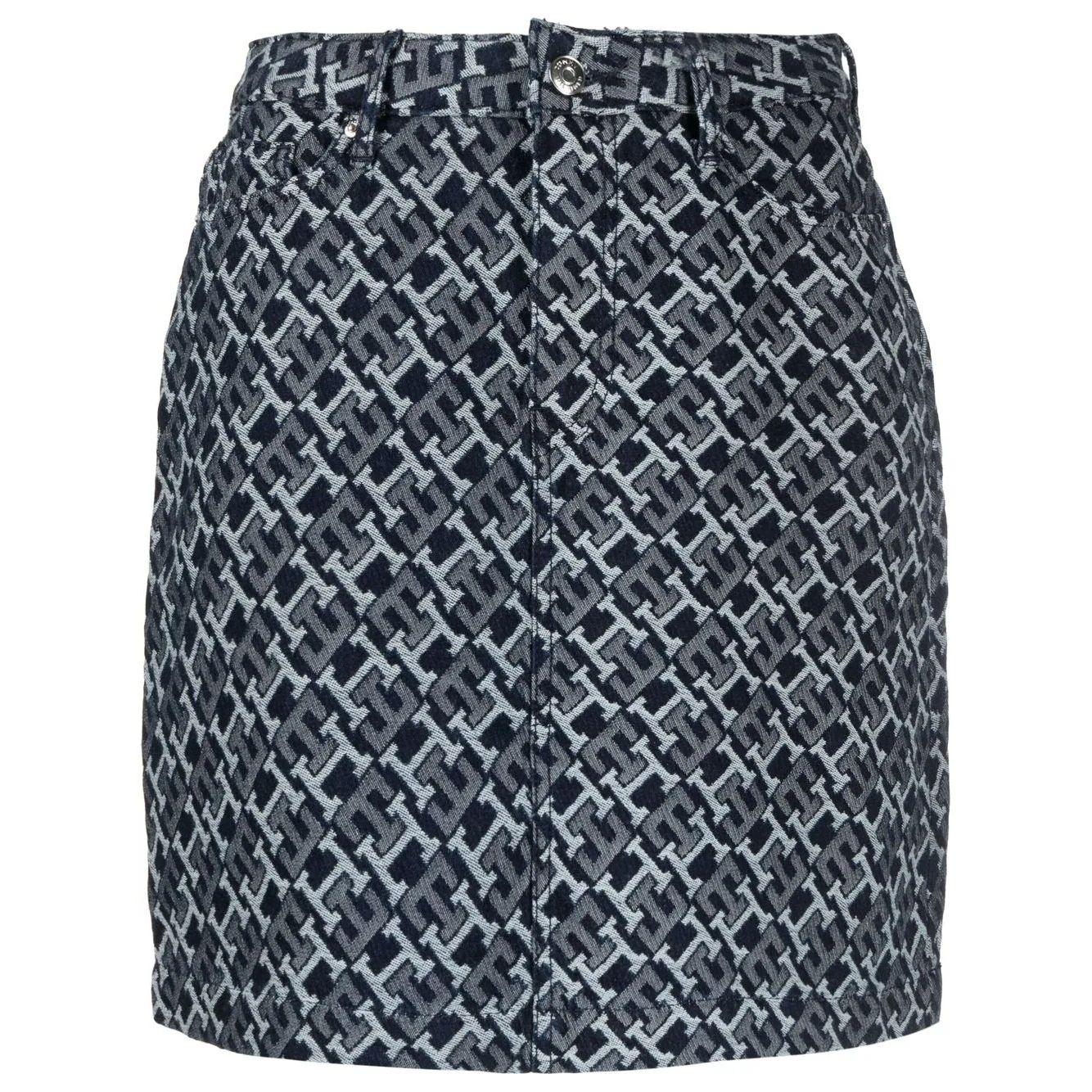 Midi sijonas moterims, Marga, Denim short monogram skirt