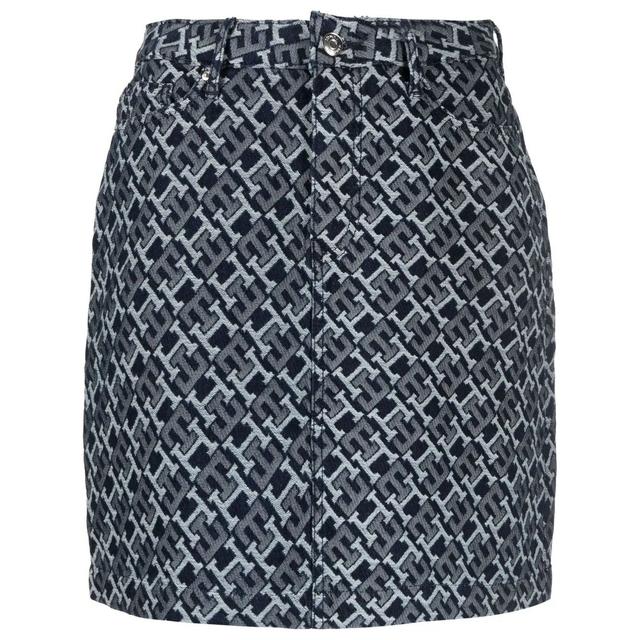Midi sijonas moterims, Marga, Denim short monogram skirt