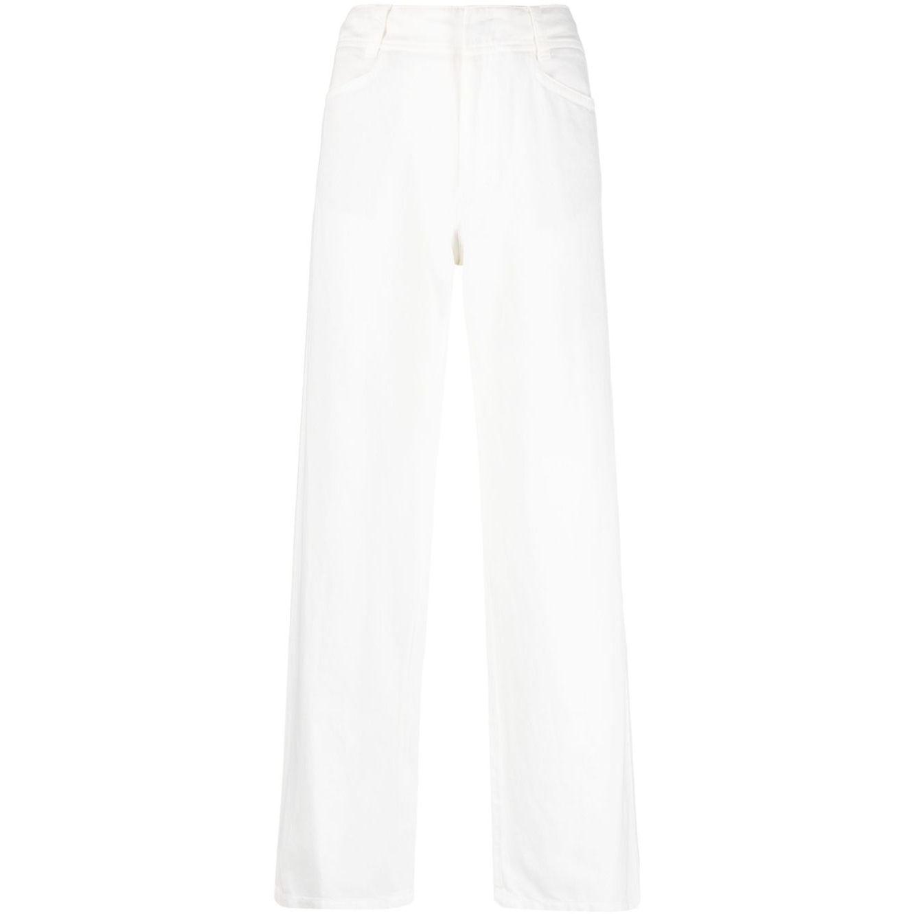 Laisvalaikio kelnės moterims, Balta, High waist casual pant