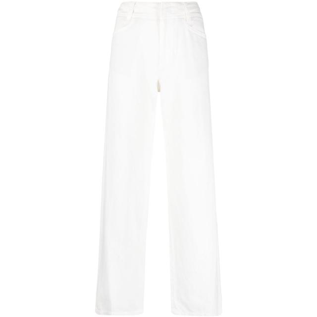 Laisvalaikio kelnės moterims, Balta, High waist casual pant
