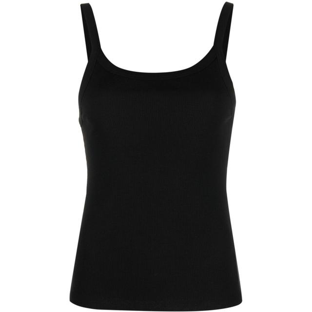 Marškiniai be rankovių moterims, Juoda, Scoop neck tank top