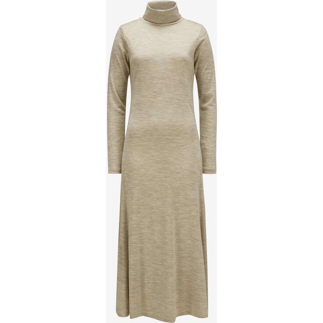 Midi suknelė moterims, Smėlio, Long sleeve day dress