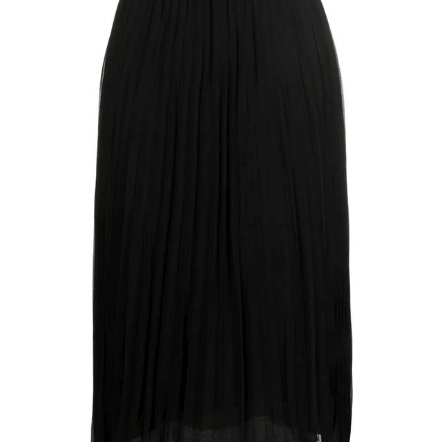 Maxi sijonas moterims, Juoda, Pull on pleated maxi skirt