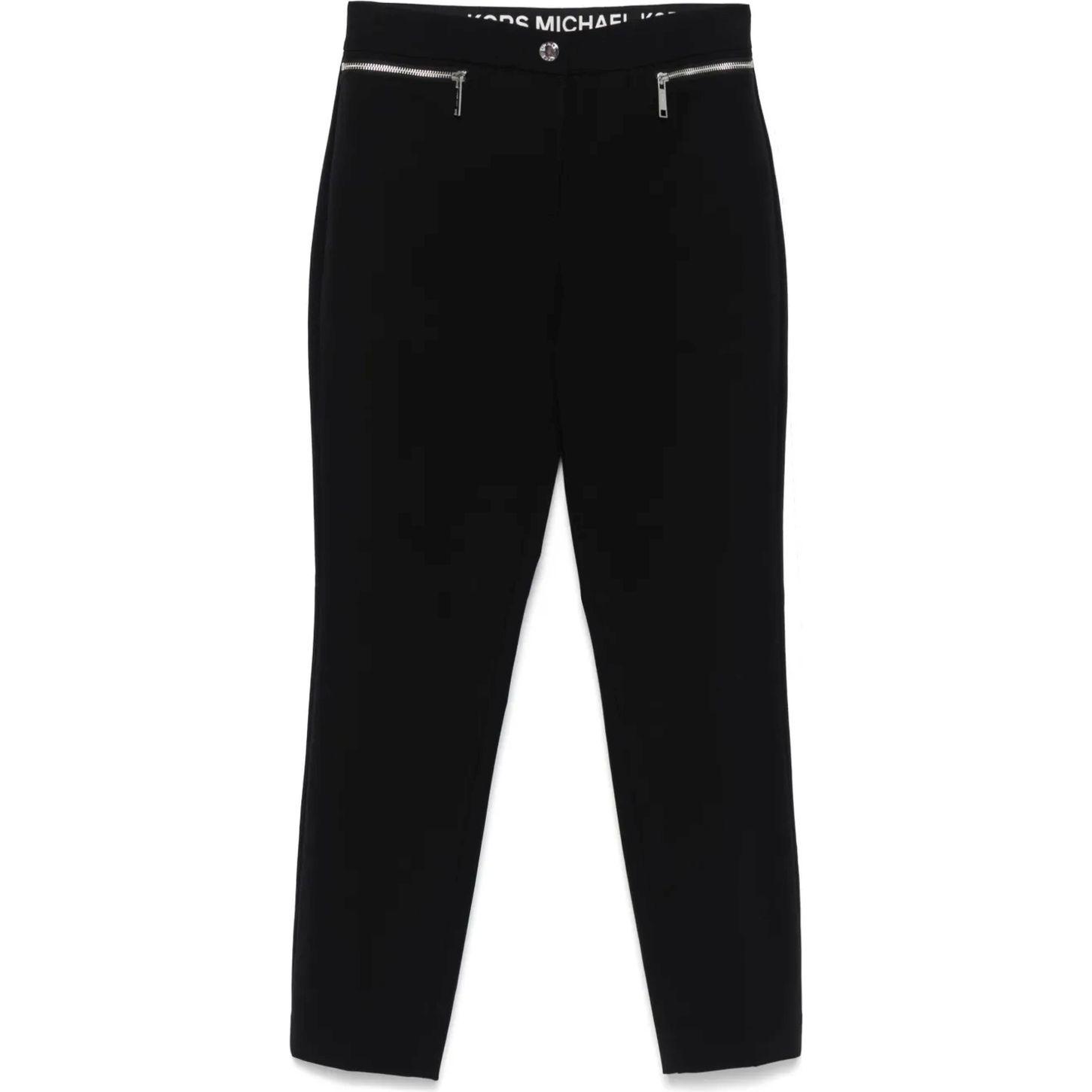Laisvalaikio kelnės moterims, Juoda, Bi strch zip pocket pant