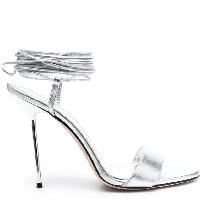 Aukštakulniai moterims, Sidabrinė, Guya lace up over knee sandal