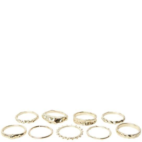 Žiedas moterims, Geltona, PCBUBU 9-PACK RING SW