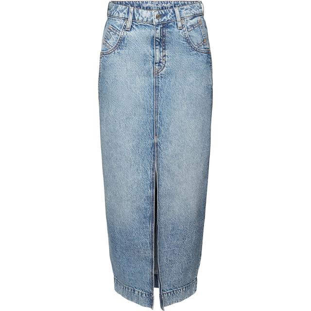 Maxi sijonas moterims, Mėlyna, Maxi Denim Skirt