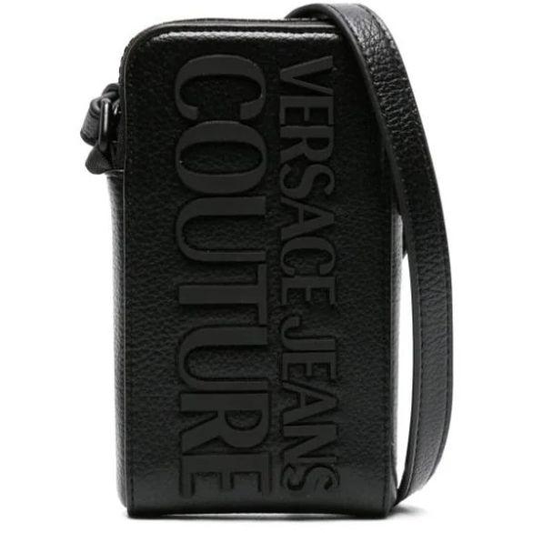 Rankinė per petį vyrams, Juoda, Tactile logo  mini bag