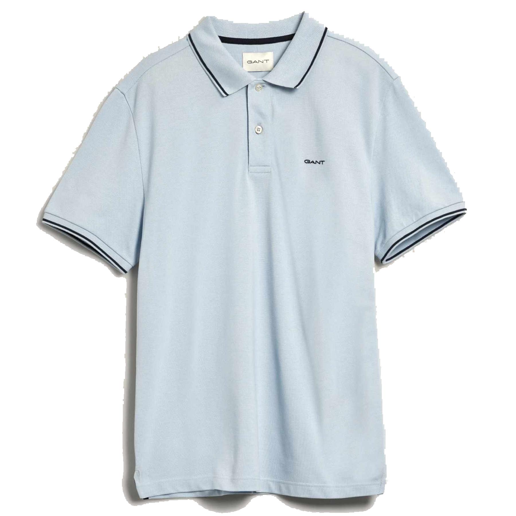 Polo marškiniai trumpos rank. vyrams, Mėlyna, Tipping SS pique polo