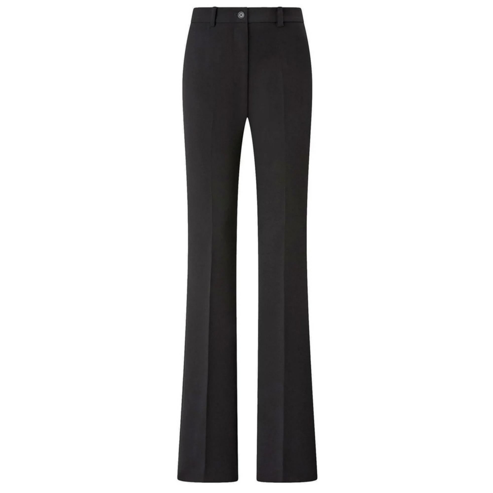 Kelnės moterims, Juoda, Long slim-fit trousers