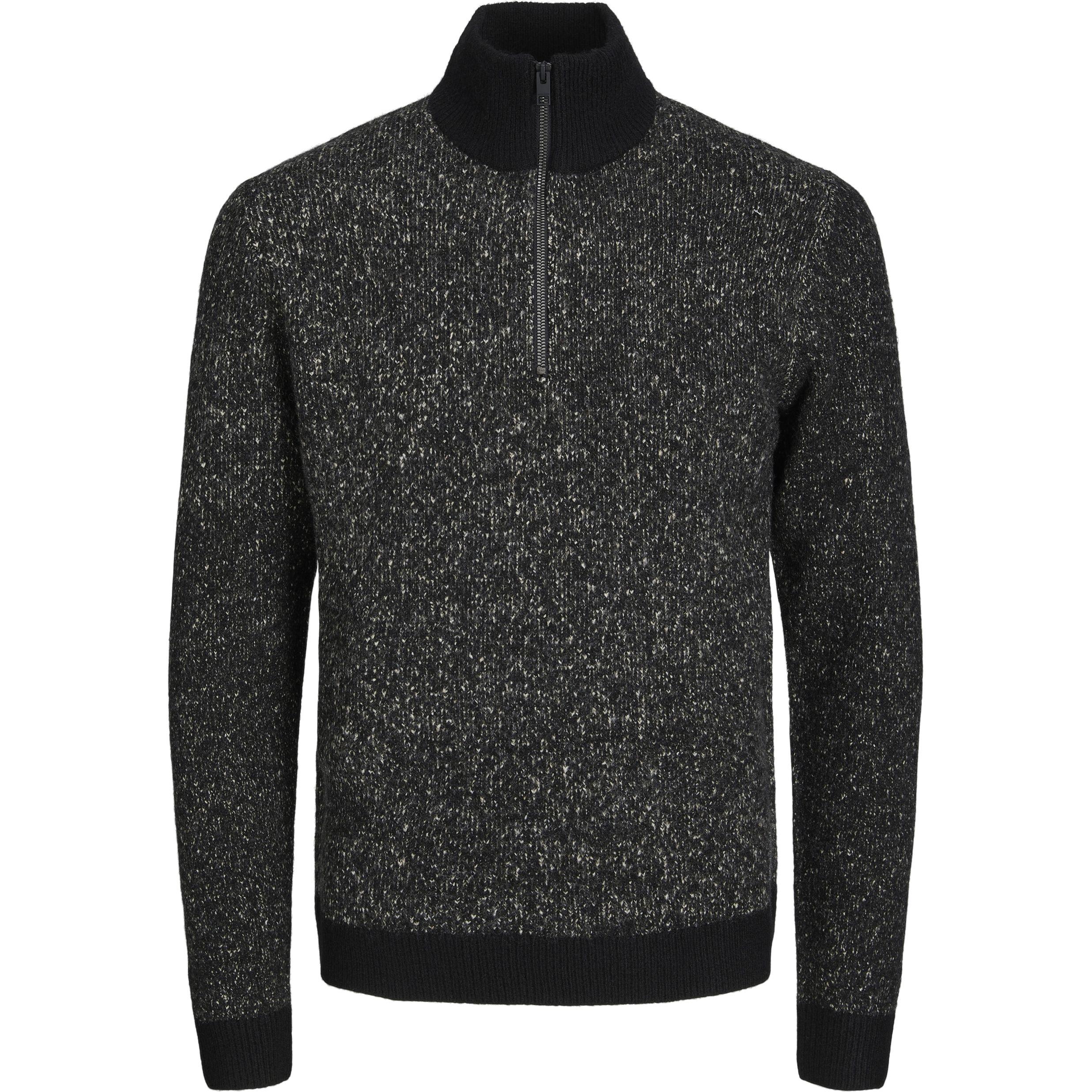 Džemperis vyrams, Juoda, JCOSPACE KNIT HALF Z