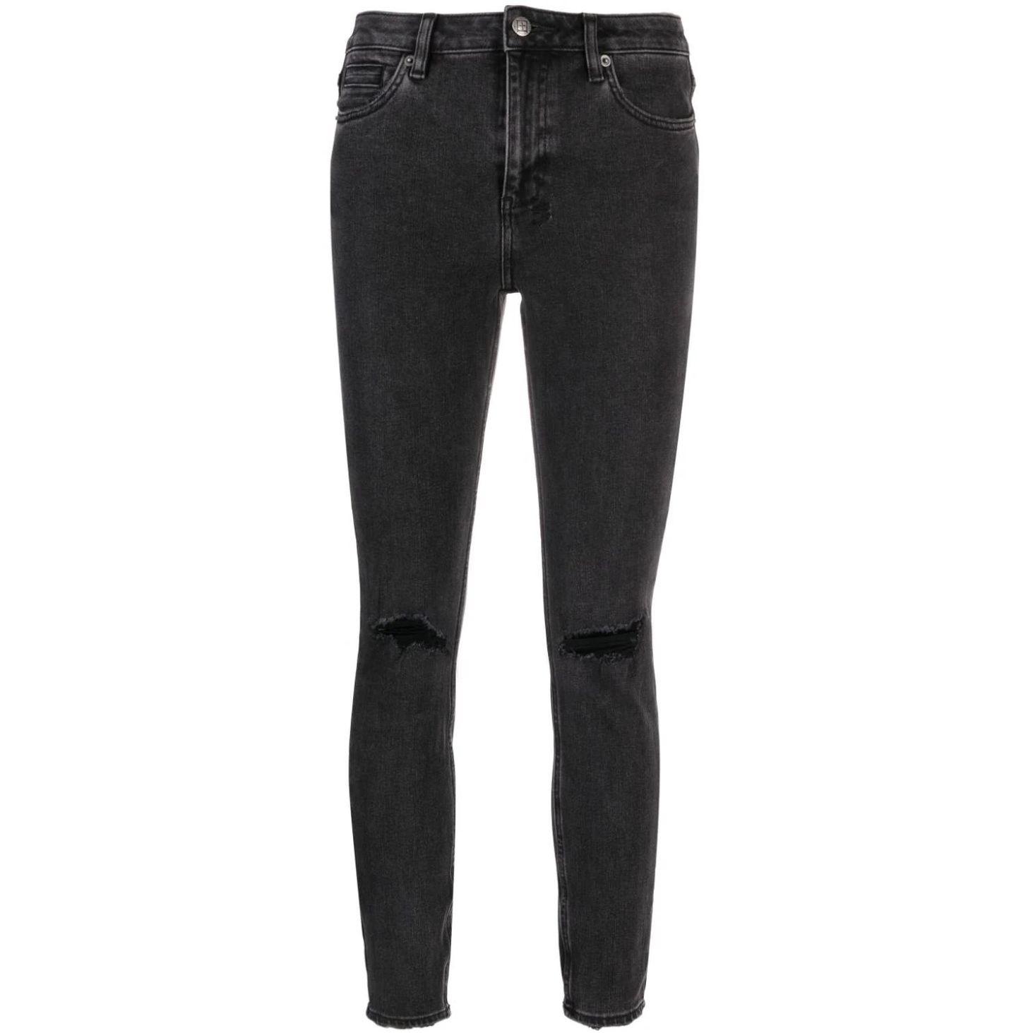 KSUBI 29 Aptempti džinsai moterims, Juoda, Spray on hell cat