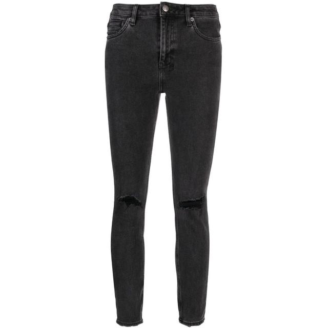 Aptempti džinsai moterims, Juoda, Spray on hell cat