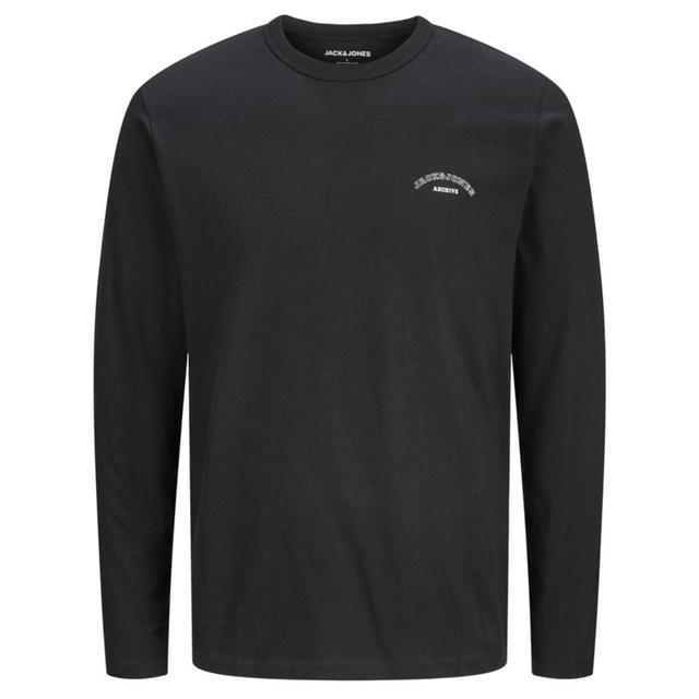 Marškinėliai ilgom. rankovėmis vyrams, Juoda, College logo