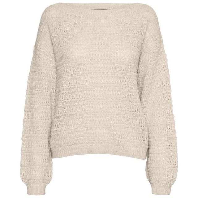 Kampsun moterims, Beež, VMDOLLAR LS BOATNECK BLOUSE