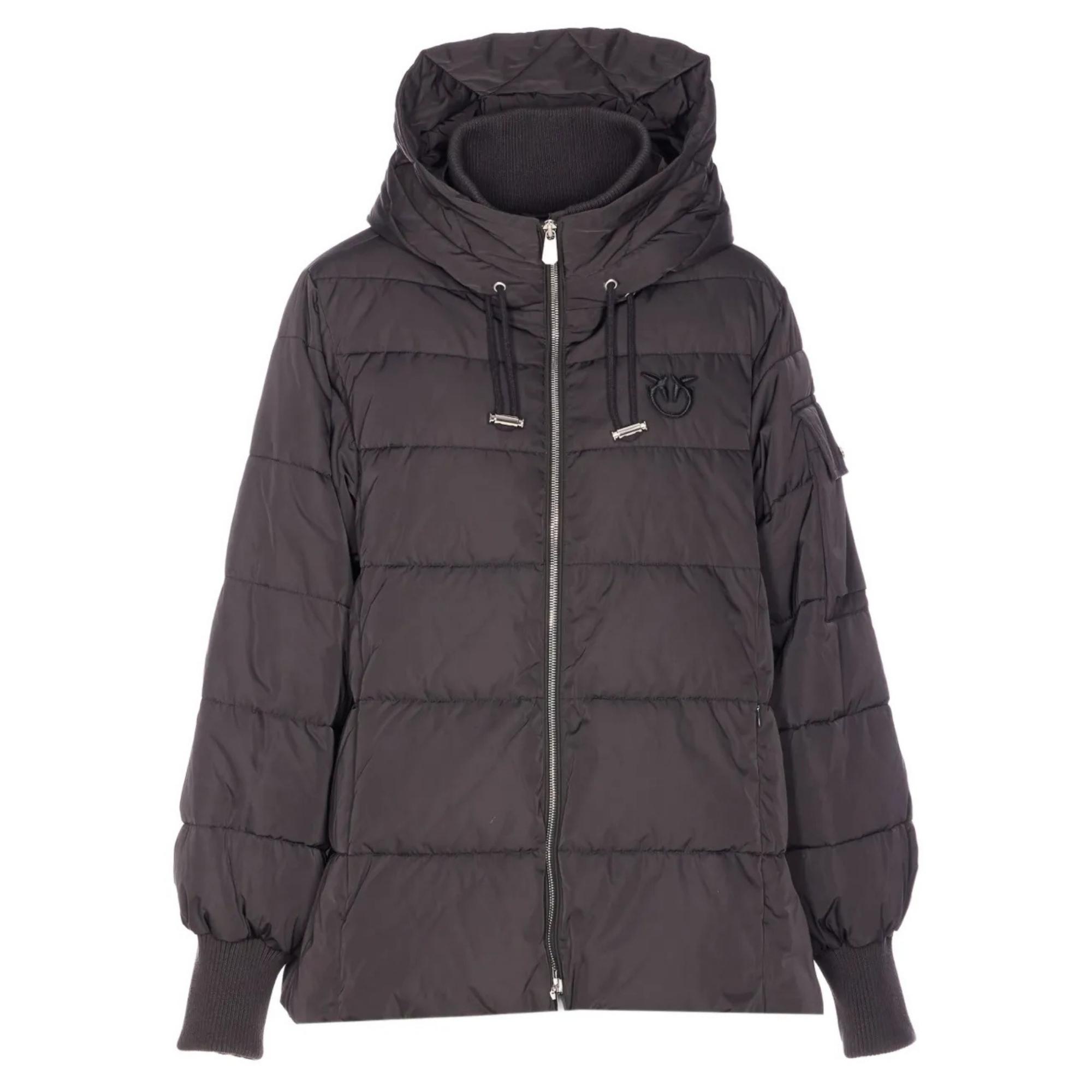 Pūkinė striukė moterims, Juoda, Crusca cape