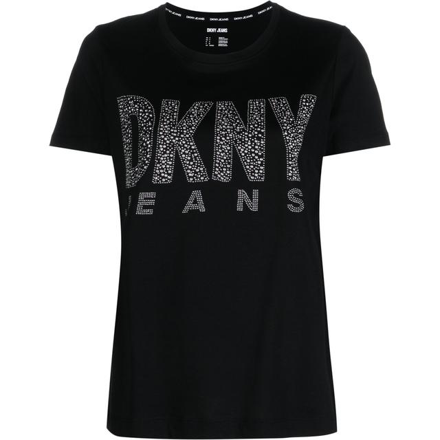 Marškinėliai trump. rankovėmis moterims, Juoda, S/s stud logo t shirt